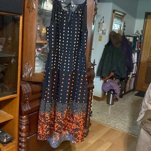 Midi length black dress